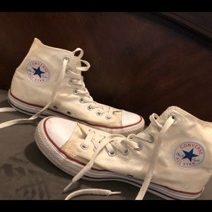 White high top converse sneakers